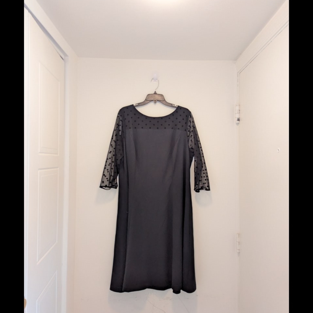 Talbots Black Sheath Dress with Bell Sleeves